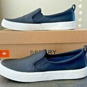 SPERRY CREST TWIN GORE BLACK SHOES